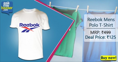 India Desire : Askmebazaar Loot Deal : Buy Reebok Solid Z79583 Mens Polo T-Shirt At 74% Discount Price At Rs. 125 Only From Askmebazaar